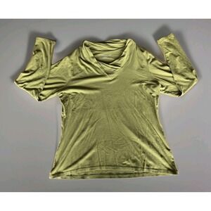 Coldwater Creek Womens Top Shirt Olive Long Sleeve SZ L
